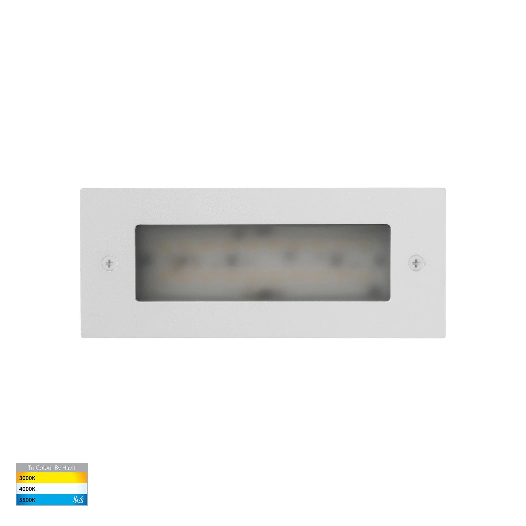 Havit Bata Brick Light with Plain Face Garden Step and Up Lights Tri- White 6W 12/240V IP54 - HV3005T-WHT-12V, HV3005T-WHT-240V