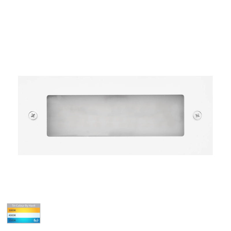 Havit Bata Brick Light with Plain Face Garden Step and Up Lights Tri - White 6W 12/240V IP54 - HV3005T-WHT-12V, HV3005T-WHT-240V -Havit Lighting