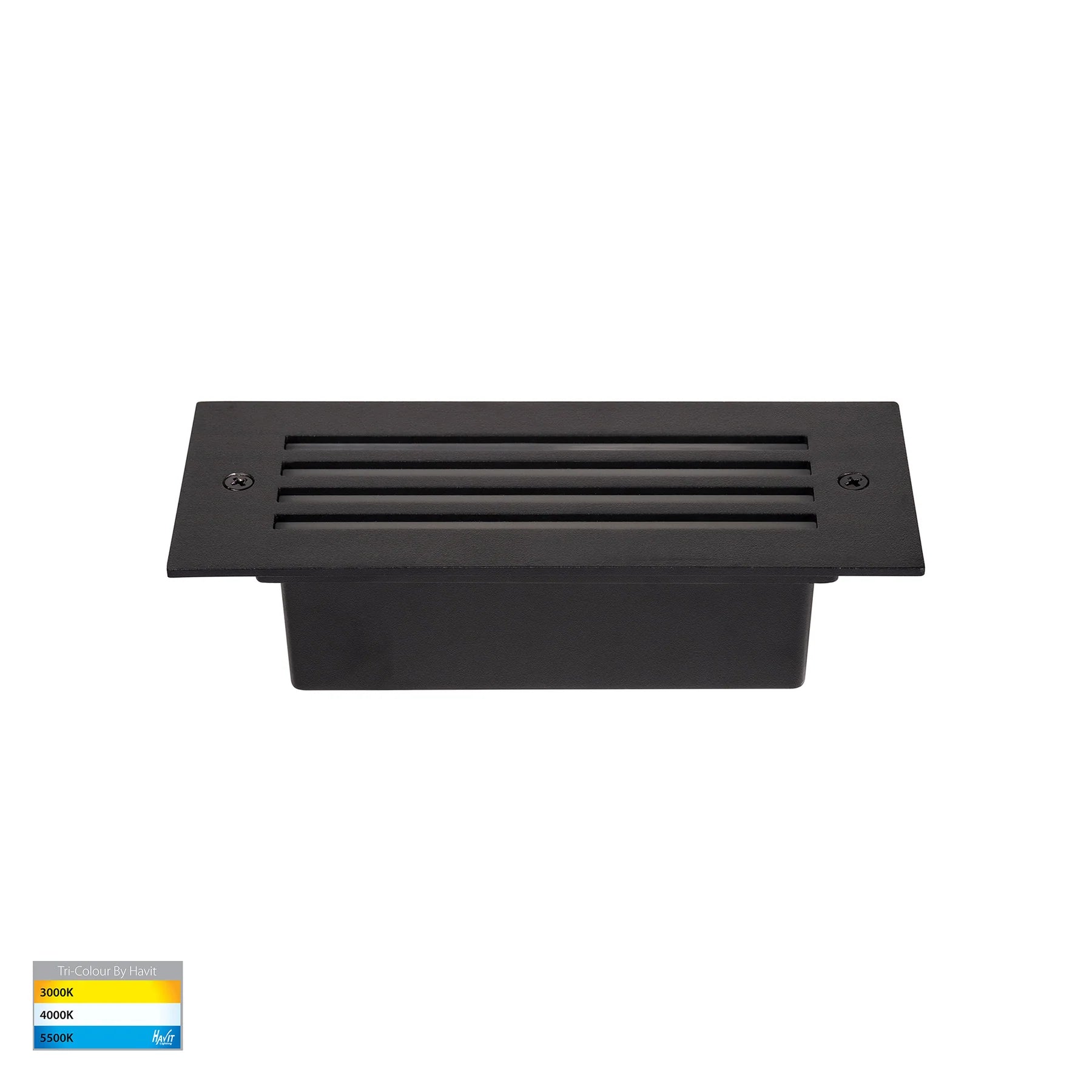 Havit Bata Brick Light with Grill Face Garden Step and Up Lights Tri- Black 6W 12/240V IP54 - HV3006T-BLK-12V, HV3006T-BLK-240V