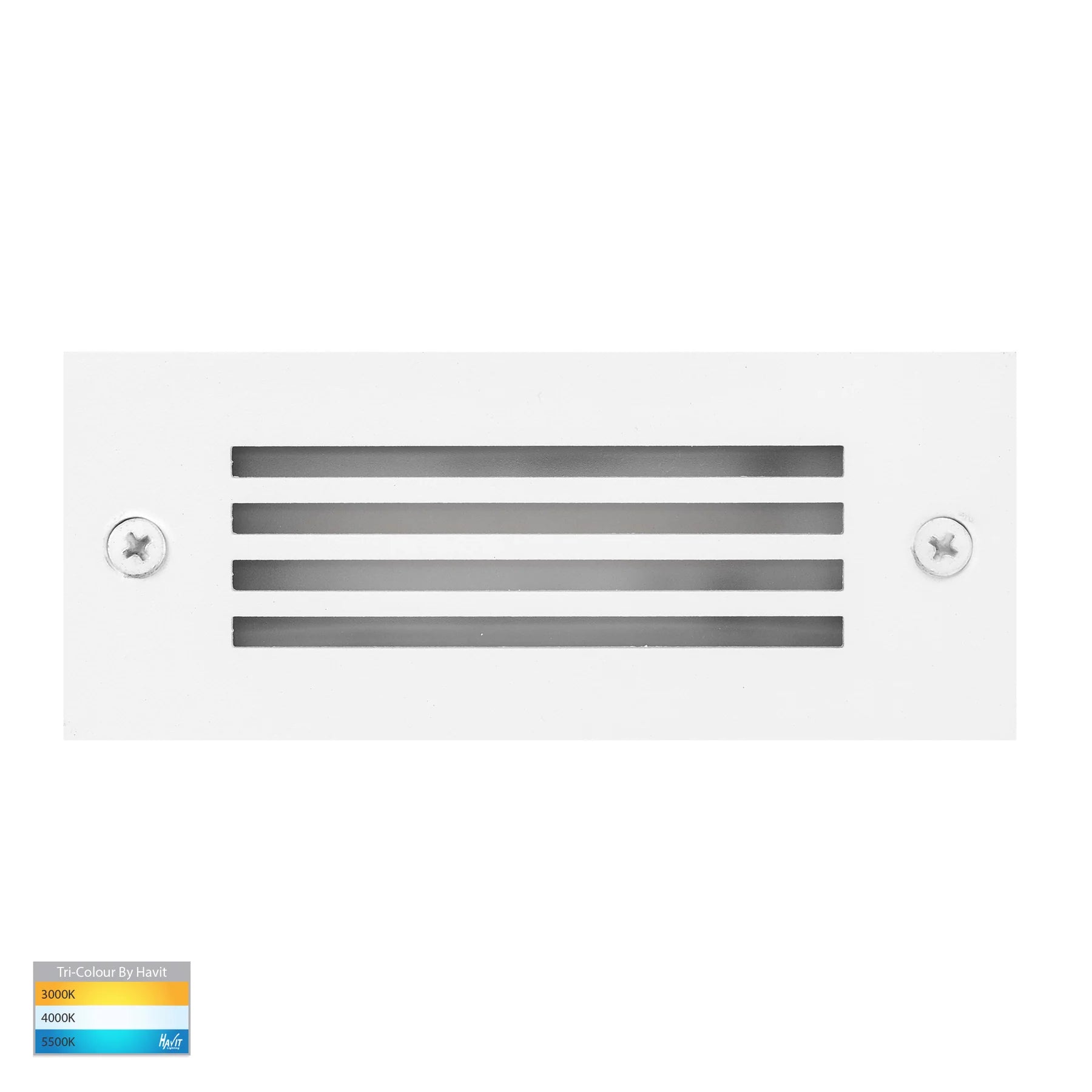 Havit Bata Brick Light with Grill Face Garden Step and Up Lights Tri- White 6W 12/240V IP54 - HV3006T-WHT-12V, HV3006T-WHT-240V