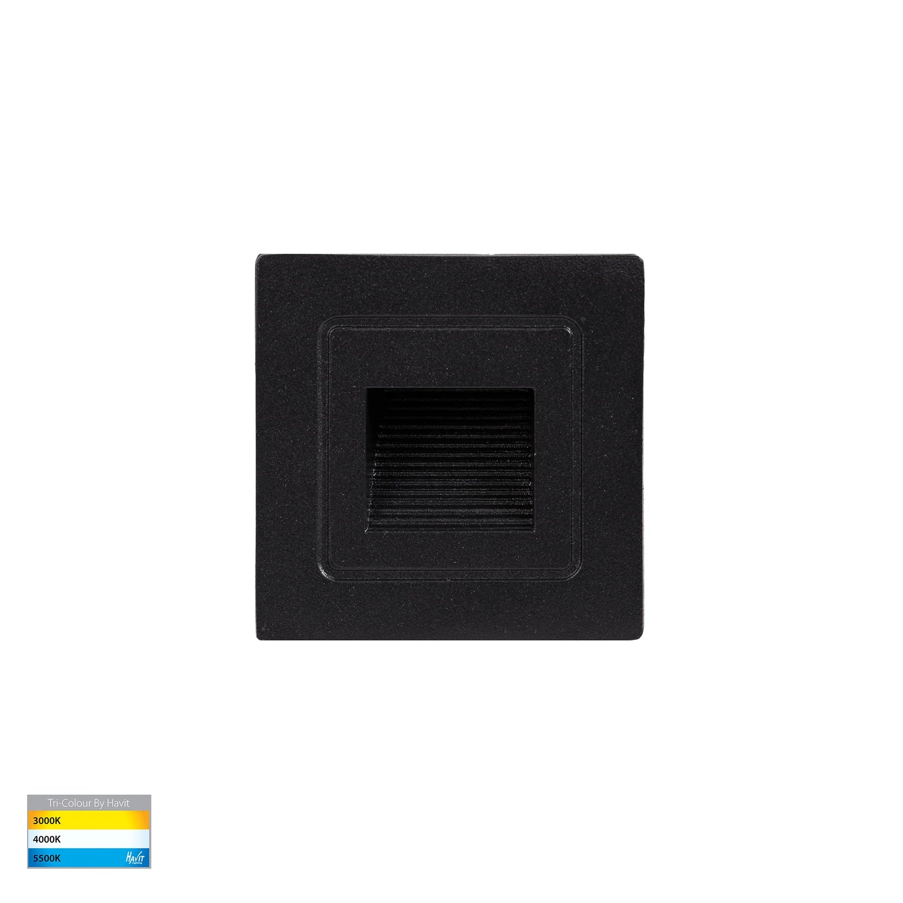Havit Trin Small Square Recessed LED Exterior Step Lights Tri- Black 1W 12V IP54- HV3111T-BLK-12V