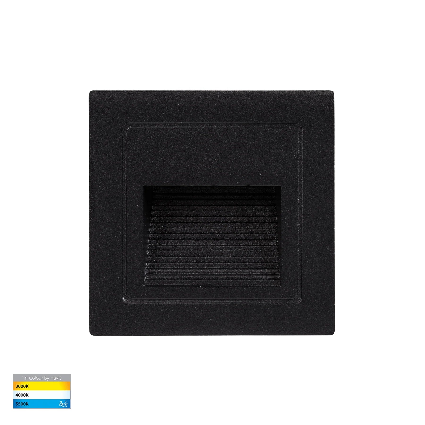 Havit Trin Square Recessed LED Exterior Step Lights Tri- Black 3W 12V/240V IP54- HV3112T-BLK-240V, HV3112T-BLK-12V