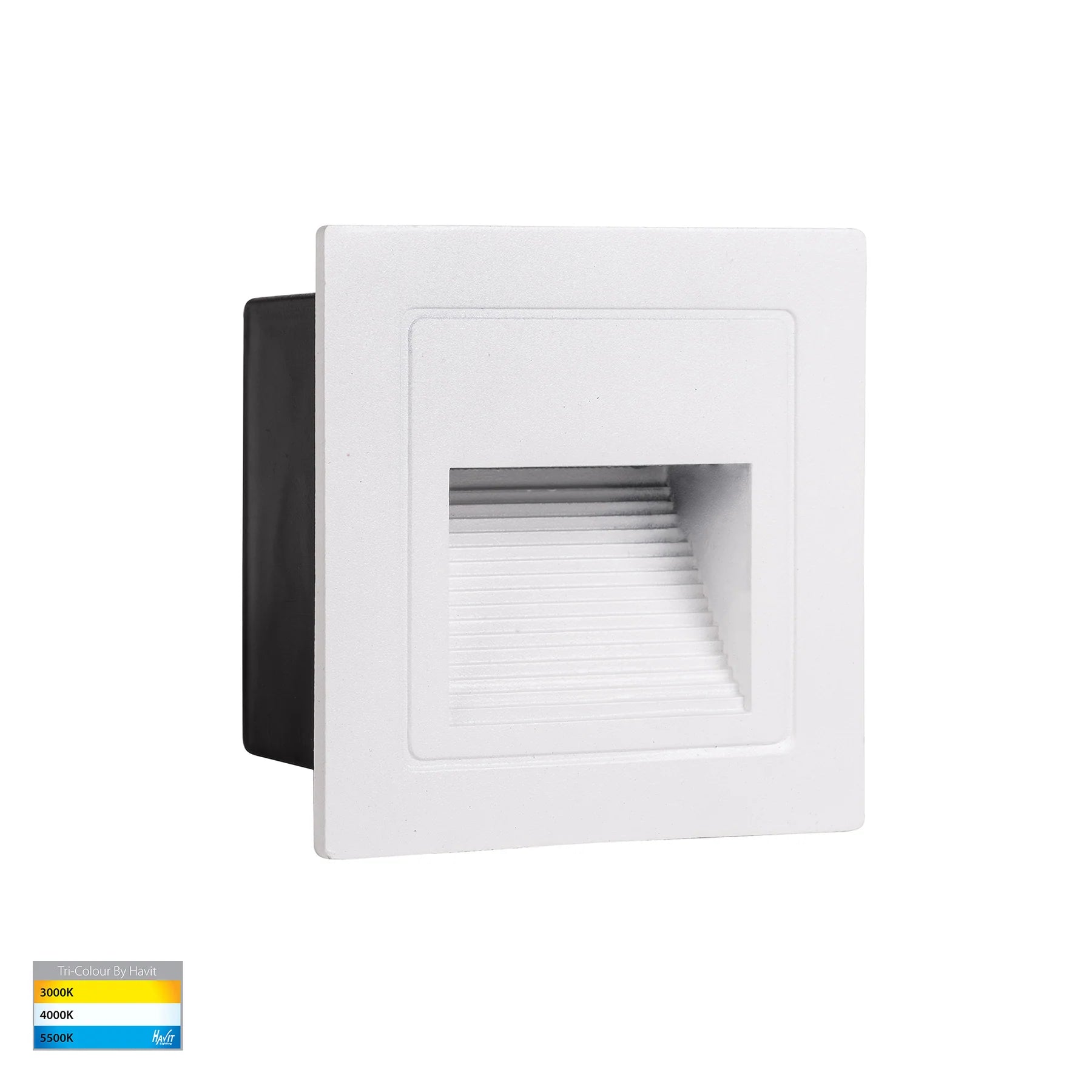 Havit Trin Square Recessed LED Exterior Step Lights Tri- White 3W 12V/240V IP54- HV3112T-WHT-240V, HV3112T-WHT-12V