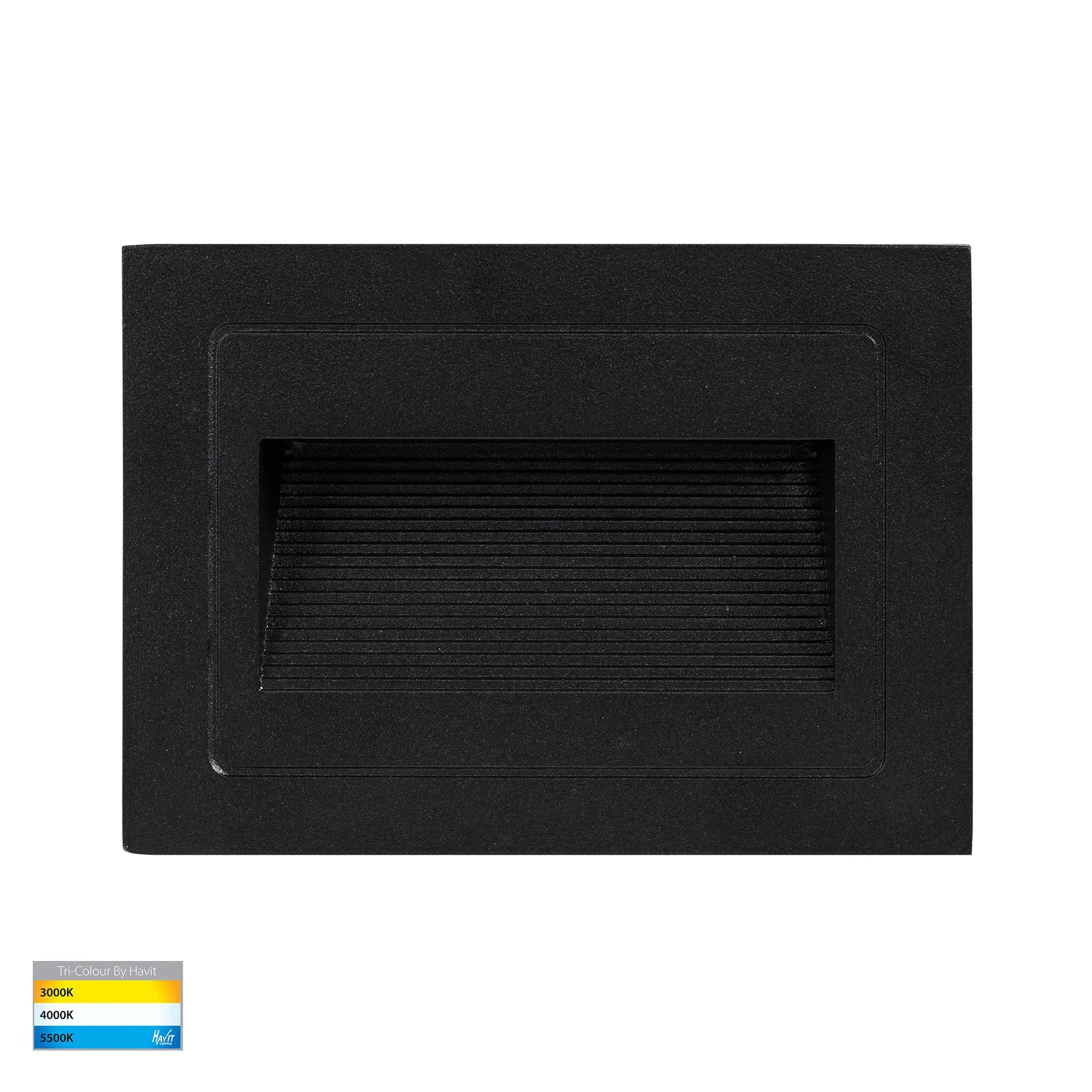 Havit Trin Rectangular Recessed LED Exterior Step Lights Tri- Black 5W 12V/240V IP54- HV3113T-BLK-240V, HV3113T-BLK-12V