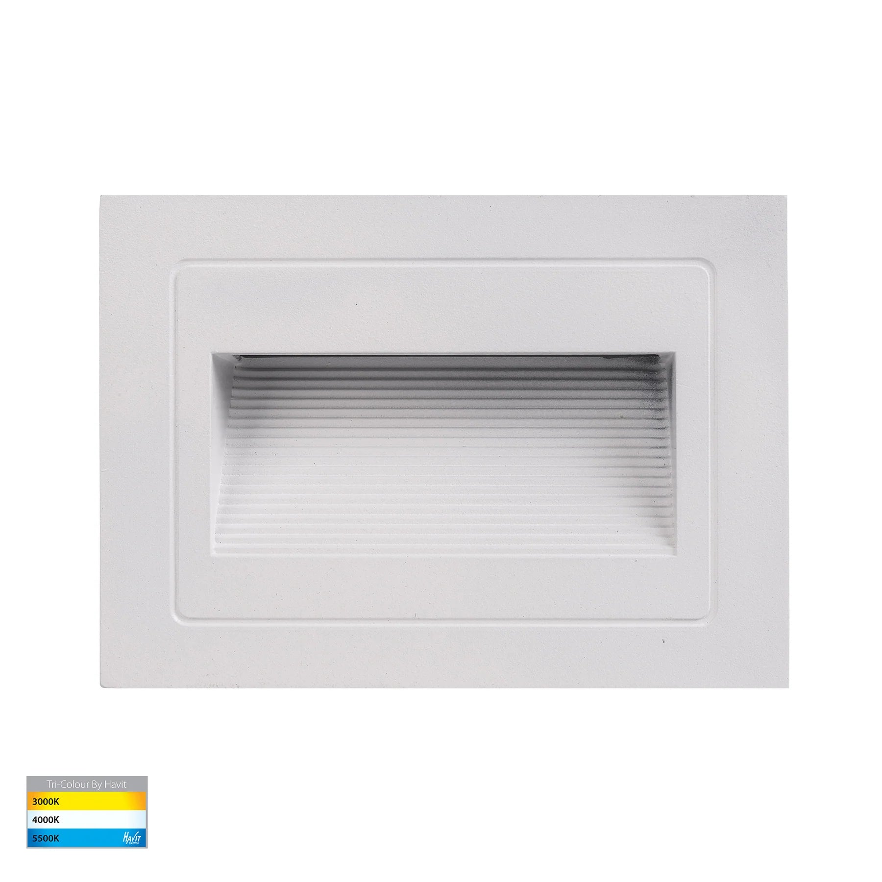 Havit Trin Rectangular Recessed LED Exterior Step Lights Tri- White 5W 12V/240V IP54- HV3113T-WHT-240V, HV3113T-WHT-12V