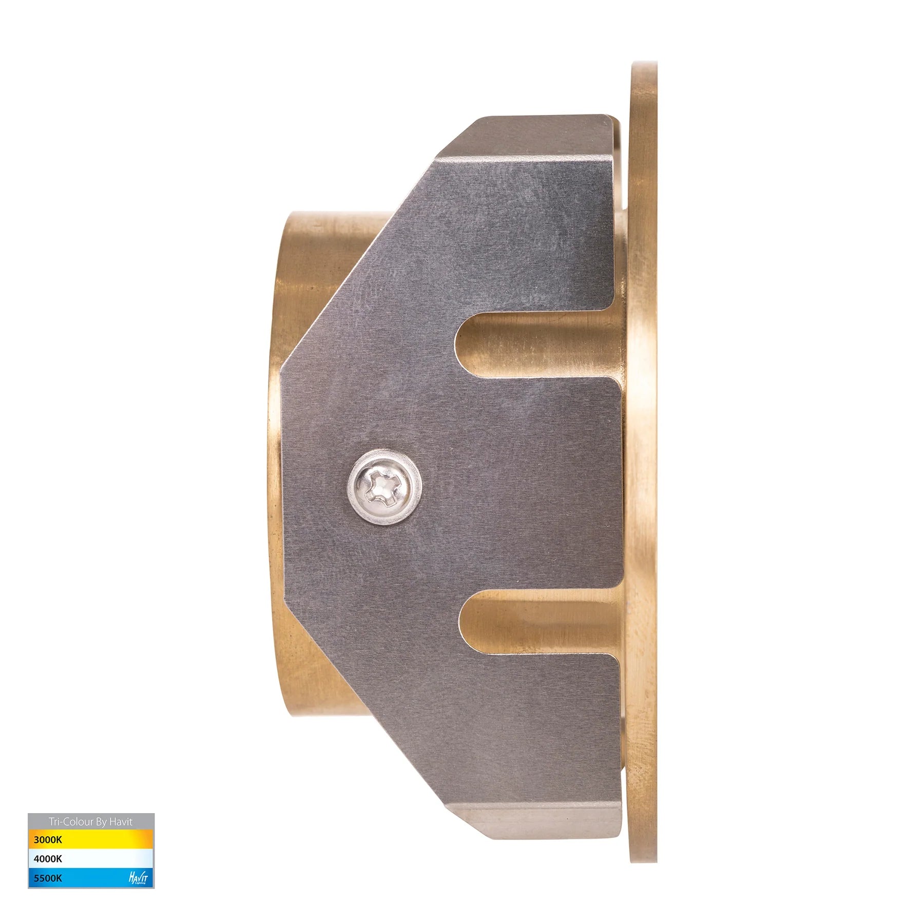 Havit Reces Round Recessed Garden Step and Up Lights Tri - Solid Brass 2.5W 12V IP67 - HV3205T-BR-12V - Havit Lighting