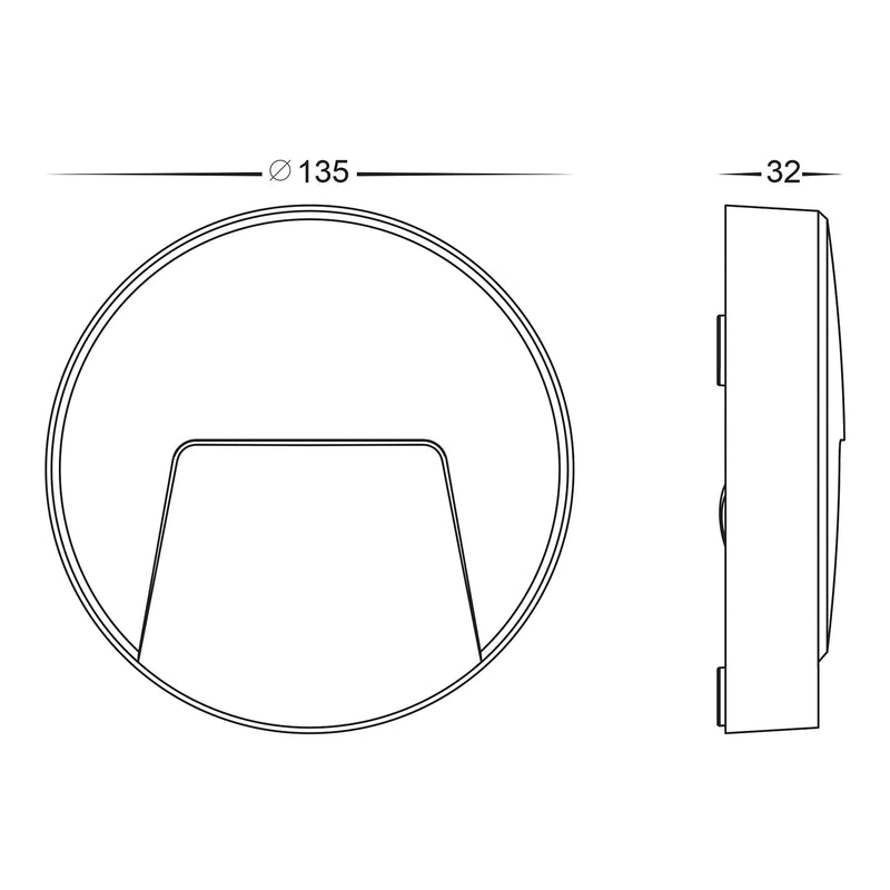 Havit Seefore Round Garden Step and Up Lights Tri - Polycarbonate White 3W 12V IP65 - HV3221T-WHT - Havit Lighting