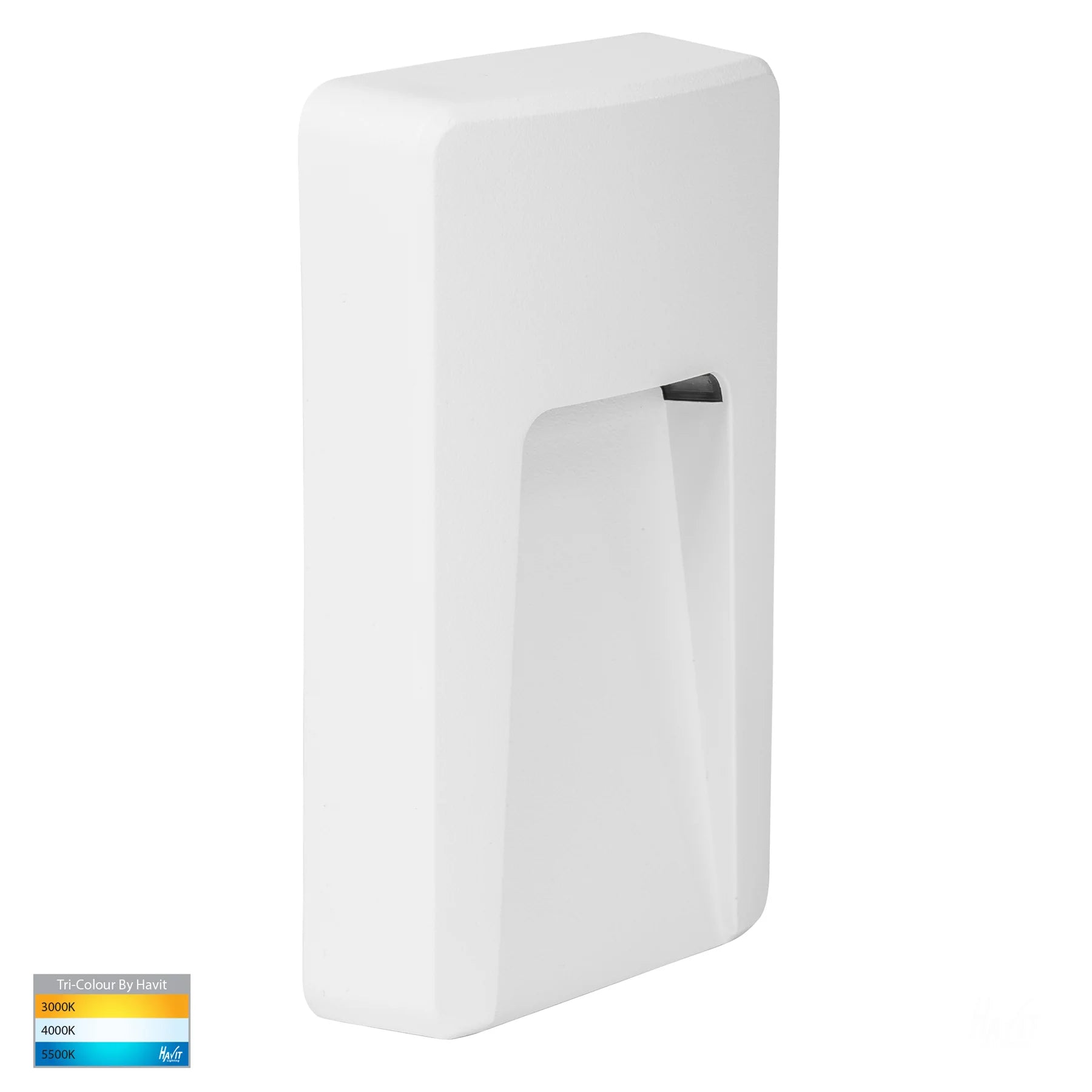 Havit Seefore Rectangular Garden Step and Up Lights Tri- White 3W 12V IP65 - HV3223T-WHT