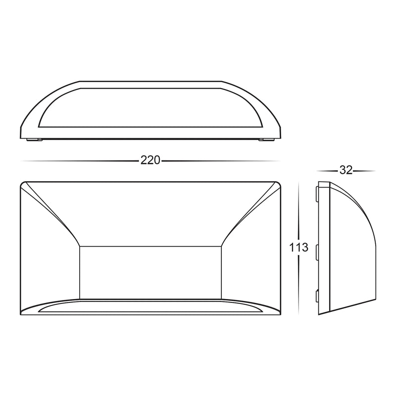 Havit Seevive Rectangular Garden Step and Up Lights Tri - Polycarbonate White 5W 12V IP65 - HV3225T-WHT - Havit Lighting