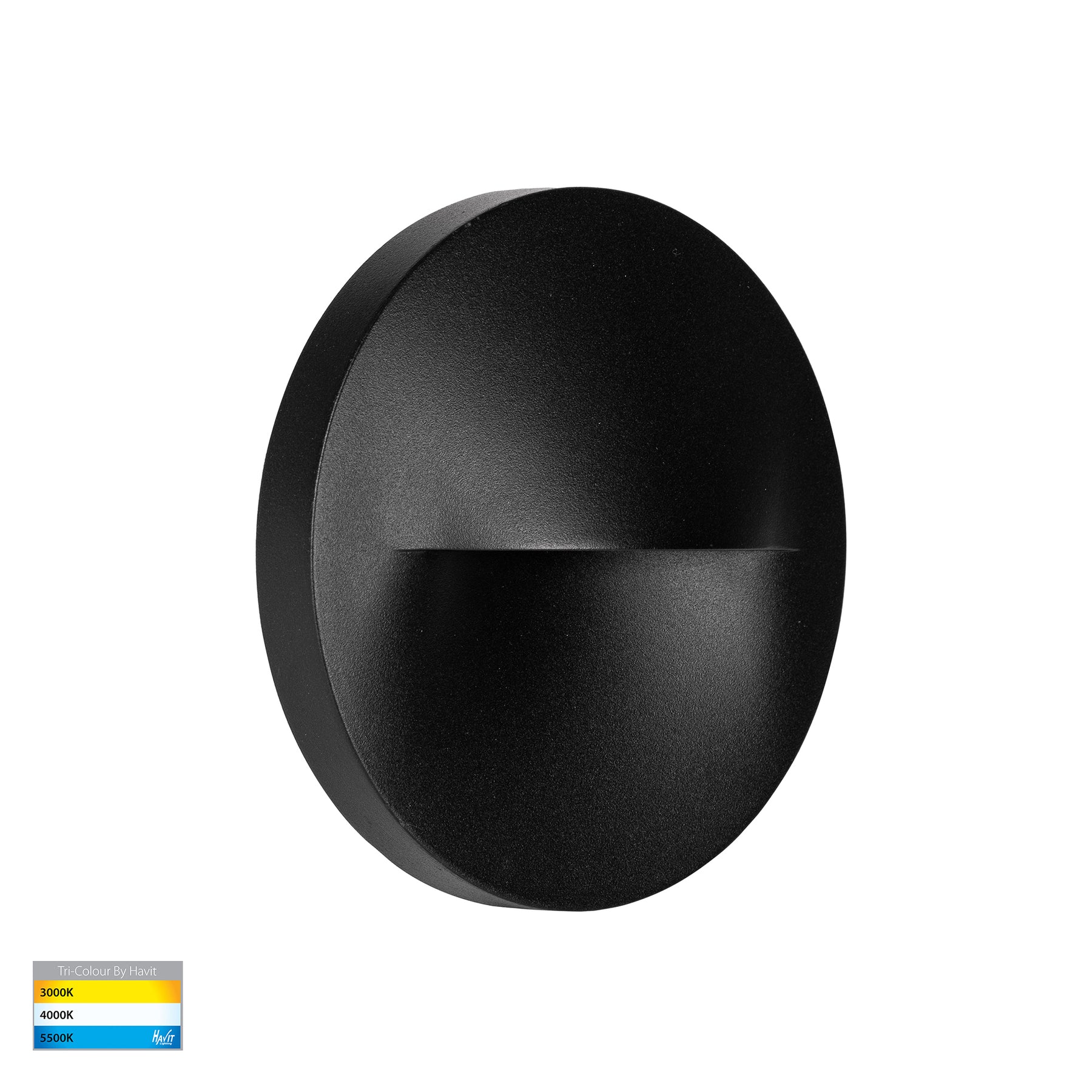 Havit Lisca Round Exterior Wall Lights Tri- Aluminium Black 3W 12V/240V IP65- HV3227T-BLK