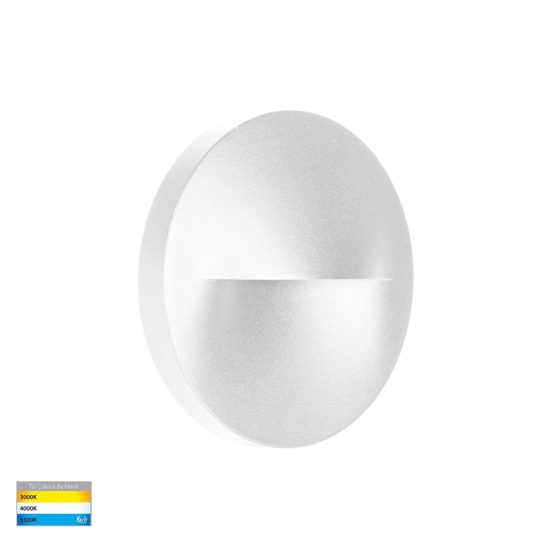 Havit Lisca Round Exterior Wall Lights Tri- Aluminium White 3W 12V/240V IP65- HV3227T-WHT