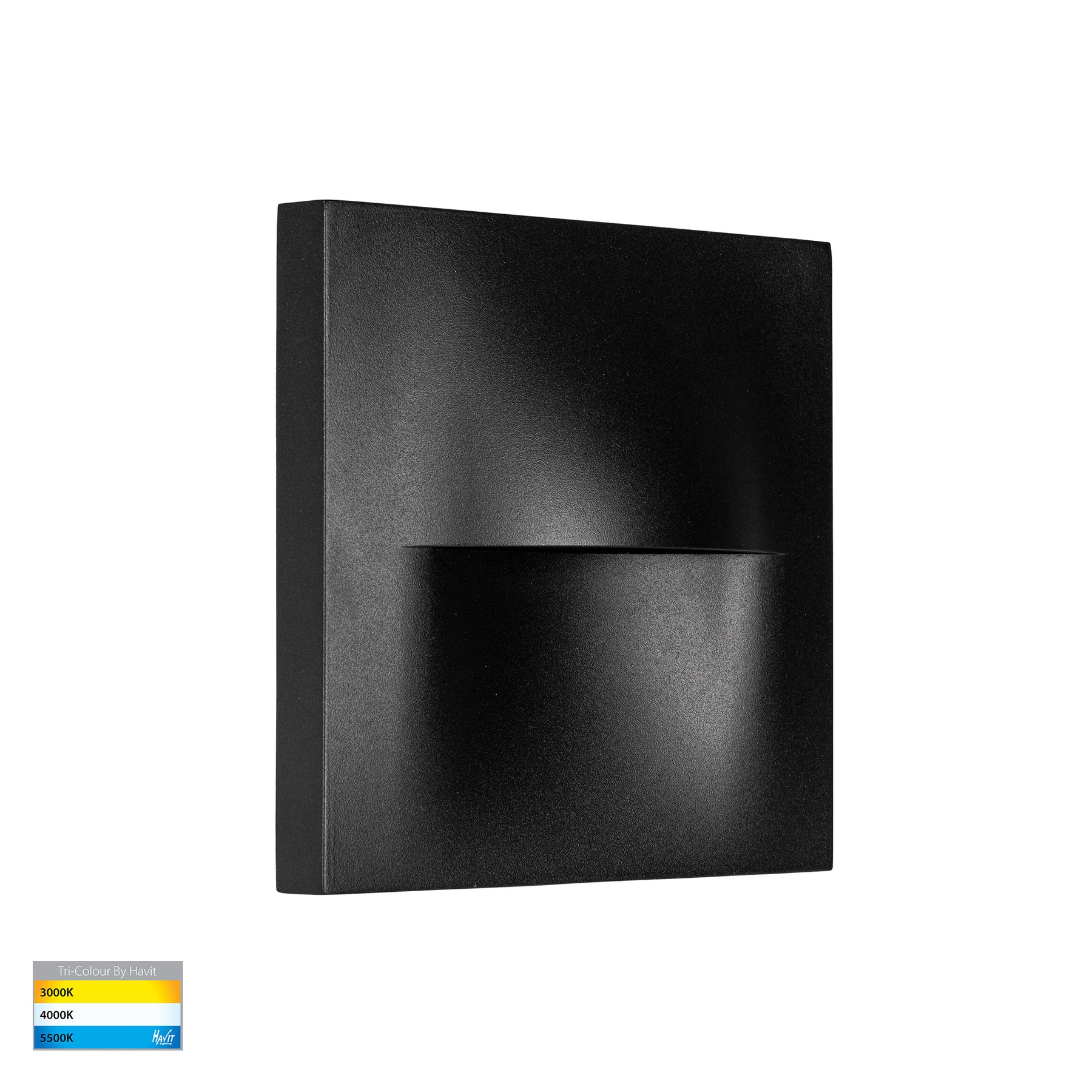 Havit Lisca Square Exterior Wall Lights Tri- Aluminium Black 3W 12V/240V IP65- HV3228T-BLK