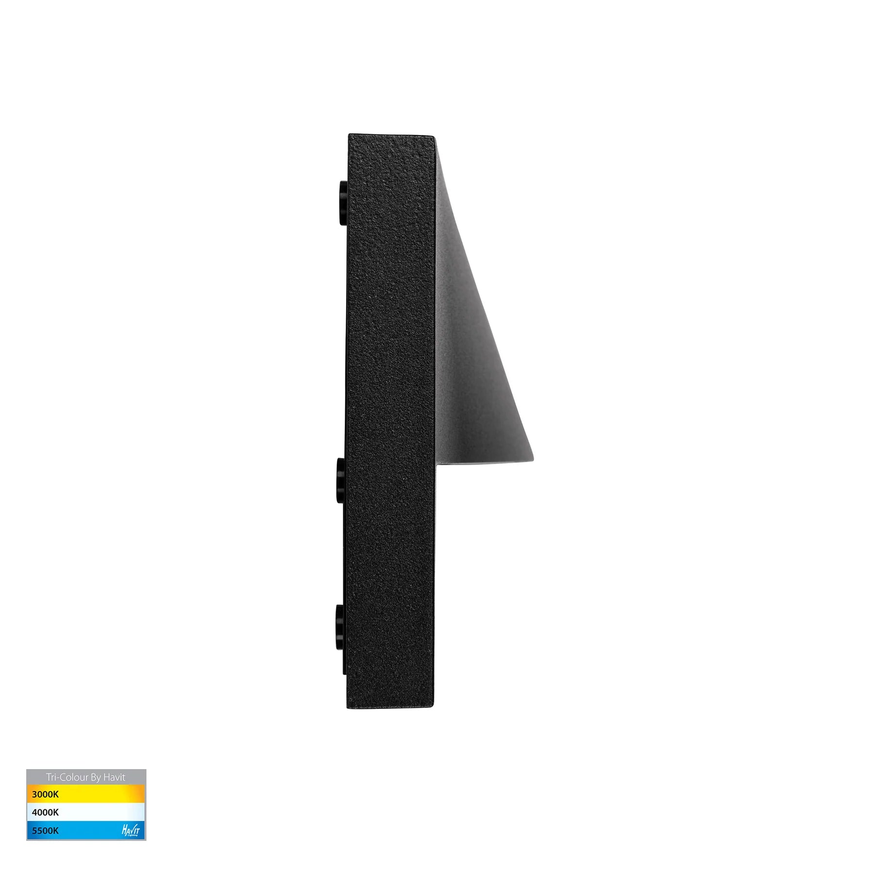 Havit Lisca Rectangular Exterior Wall Lights Tri- Aluminium Black 5W 12V/240V IP65- HV3229T-BLK