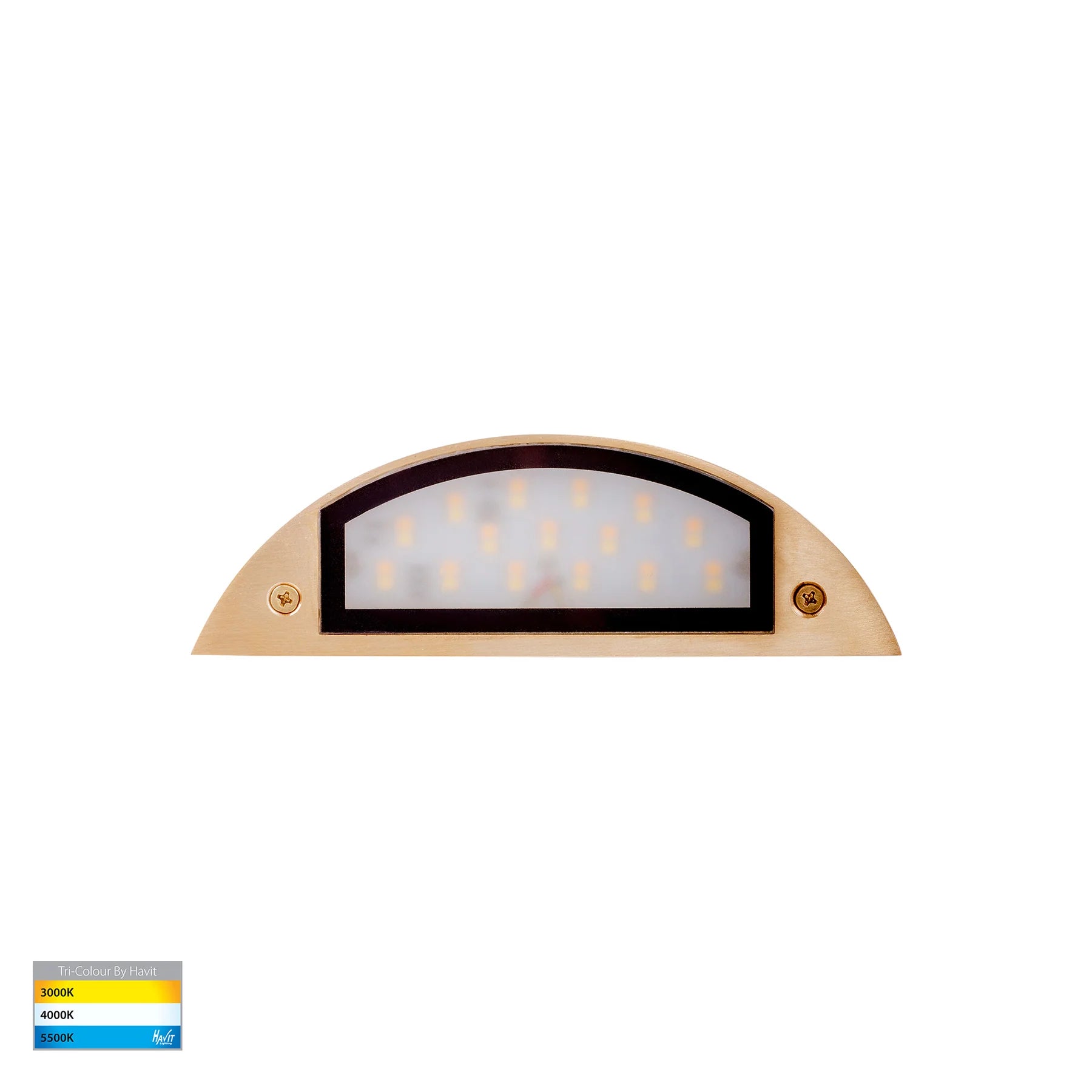 Havit Curva LED Exterior Step Lights Tri- Solid Brass 5W 12V IP65- HV3252T-BR-12V