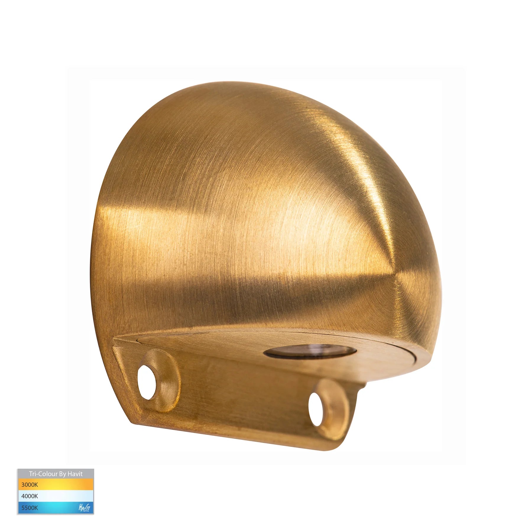 Havit Occhio Surface Mounted Eyelid Garden Step and Up Lights Tri- Solid Brass 3W 12V IP65 - HV3281T-BR-12V