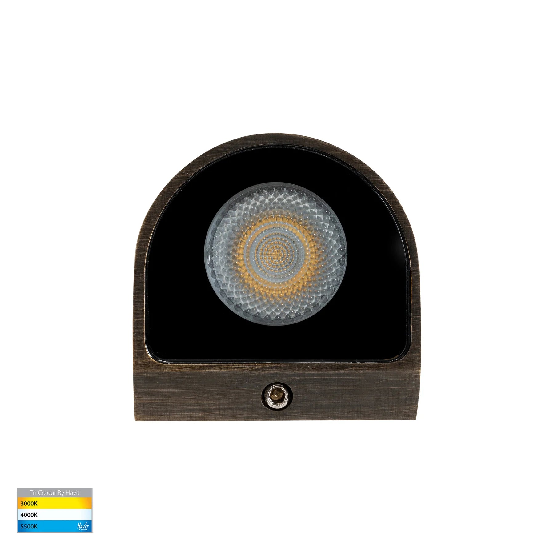 Havit Patra Surface Mounted Exterior Wall Lights Tri- Antique Brass 1.5W 12V IP65- HV3284T-AB-12V