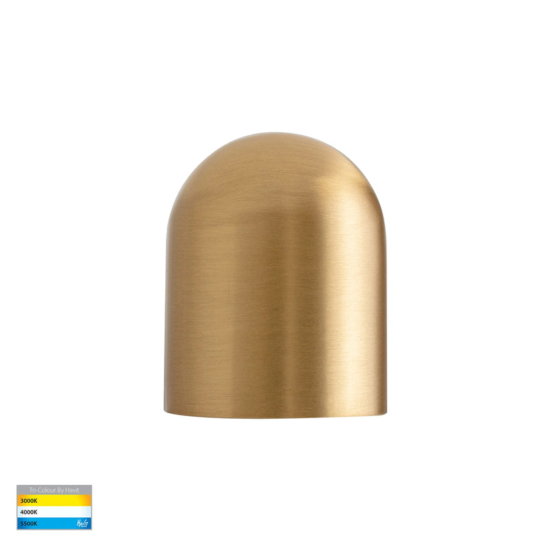 Havit Patra Surface Mounted Exterior Wall Lights Tri- Solid Brass 1.5W 12V IP65- HV3284T-BR-12V