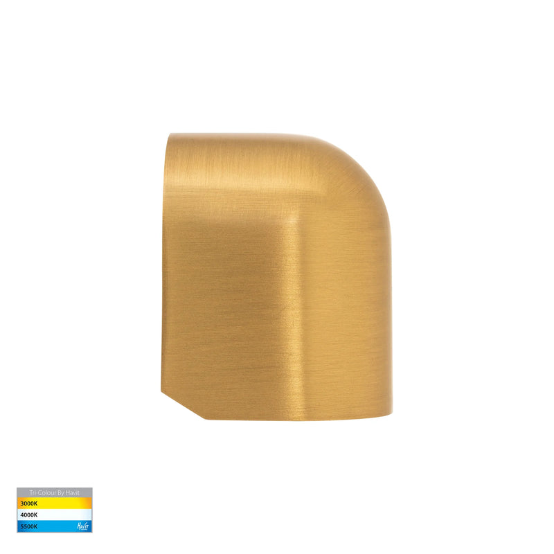 Havit Patra Surface Mounted Exterior Wall Lights Tri- Solid Brass 1.5W 12V IP65- HV3284T-BR-12V