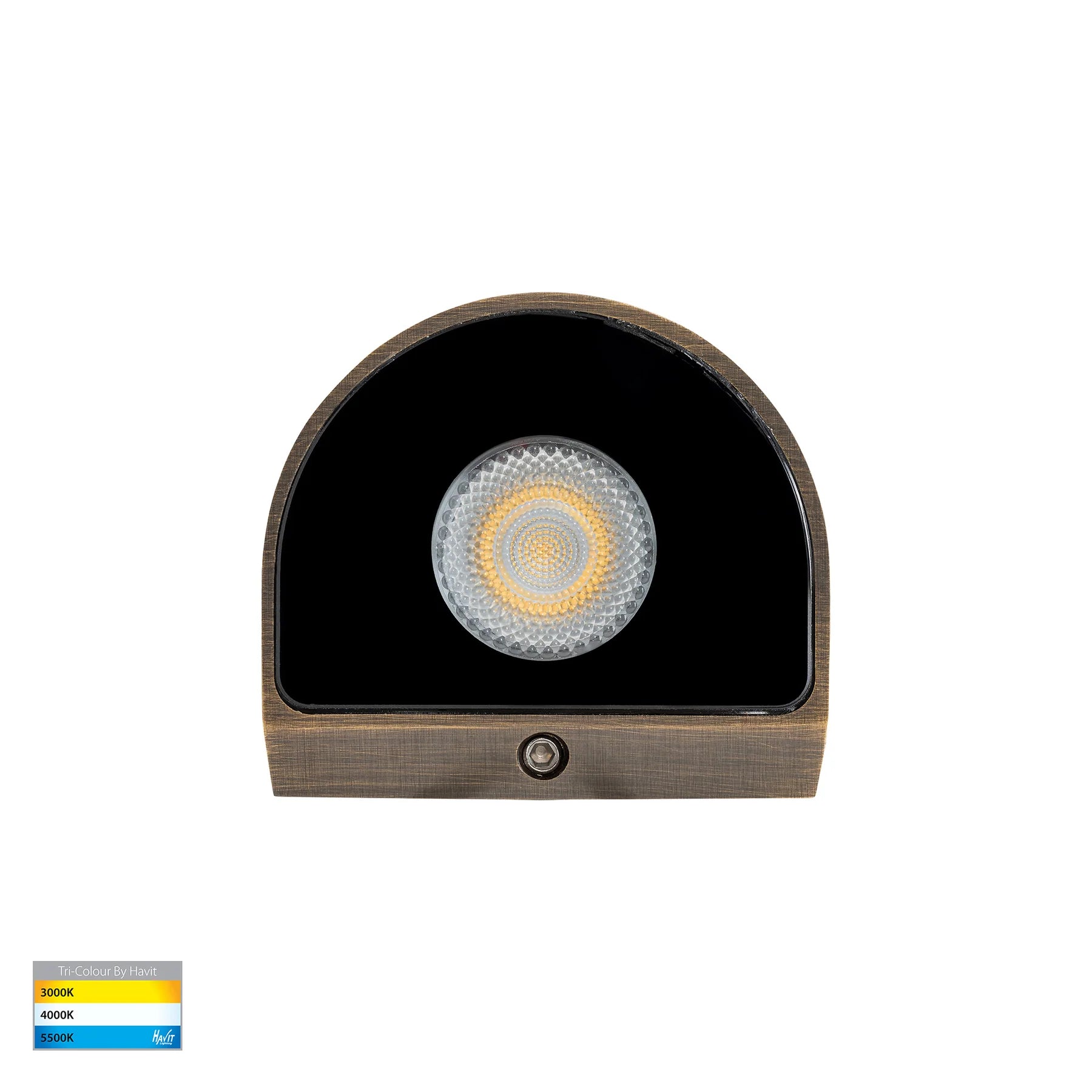 Havit Kaval Surface Mounted Exterior Wall Lights Tri- Antique Brass 1.5W 12V IP65- HV3285T-AB-12V