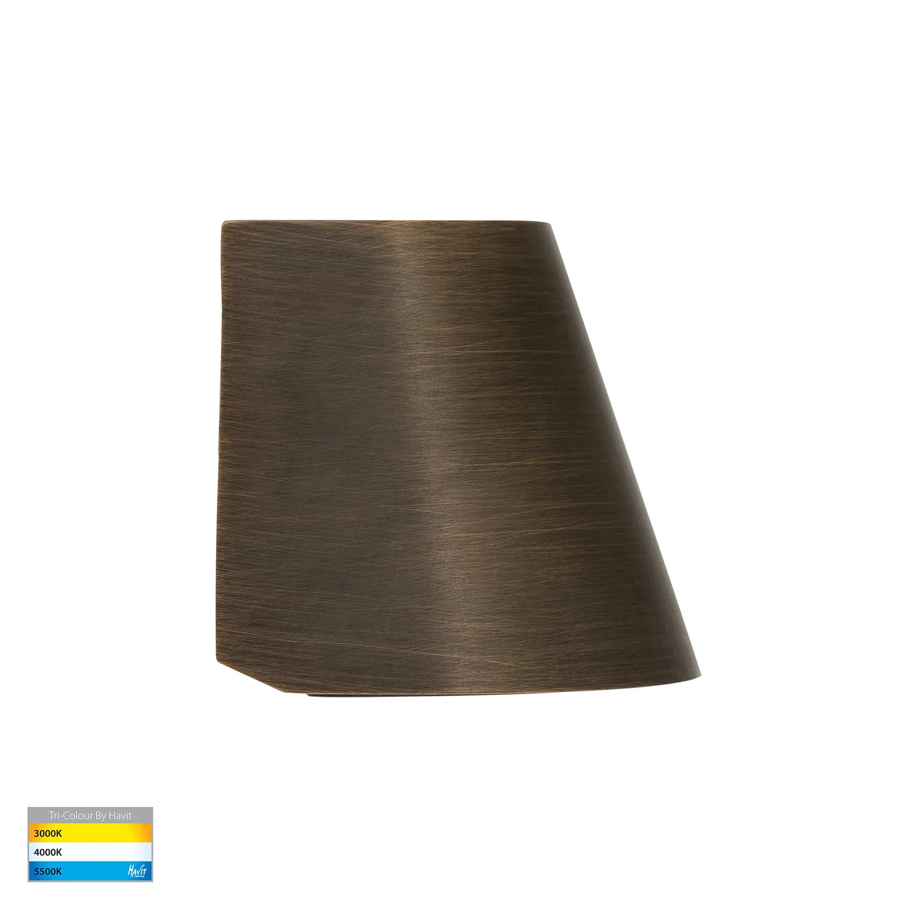 Havit Kaval Surface Mounted Exterior Wall Lights Tri- Antique Brass 1.5W 12V IP65- HV3285T-AB-12V