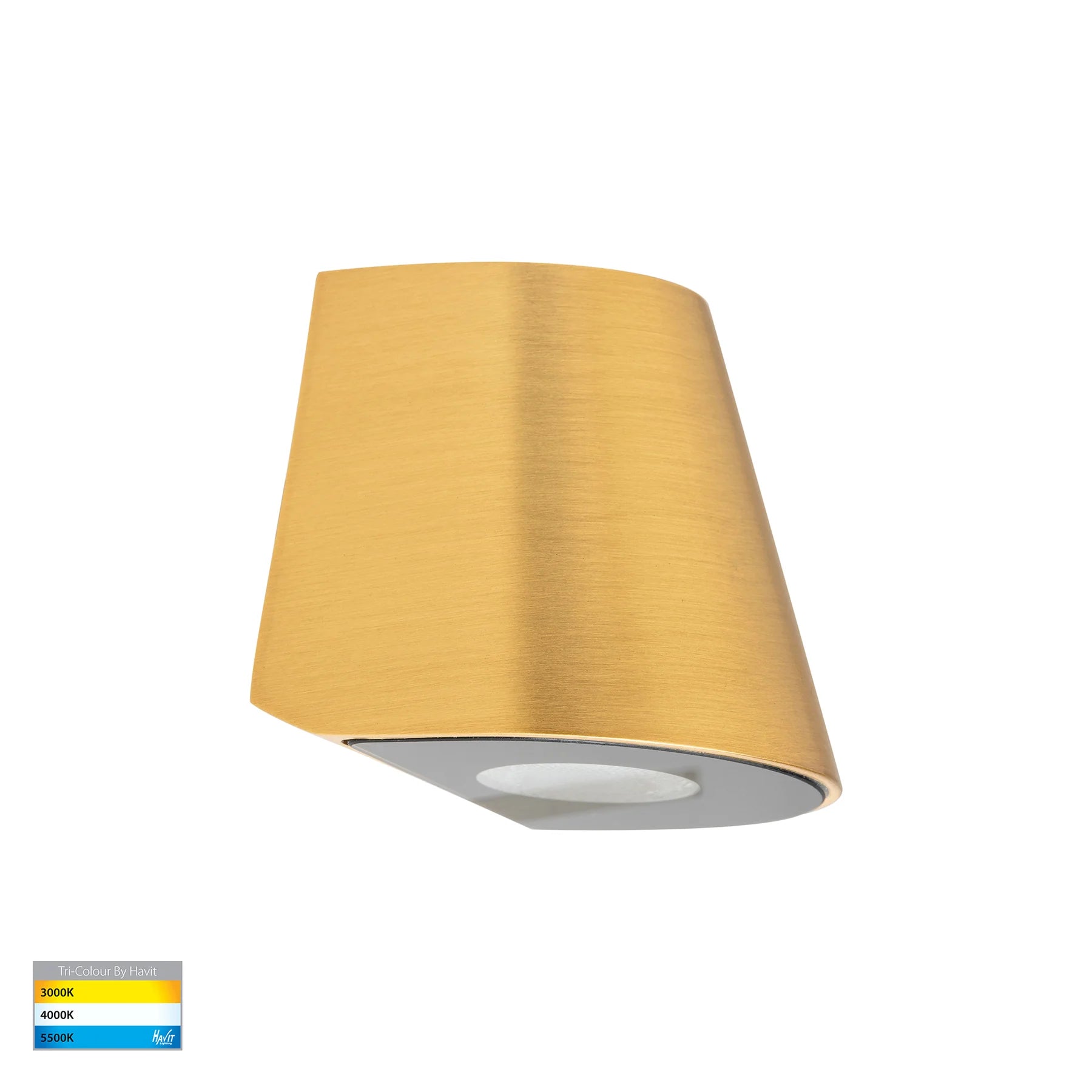 Havit Kaval Surface Mounted Exterior Wall Lights Tri- Solid Brass 1.5W 12V IP65- HV3285T-BR-12V