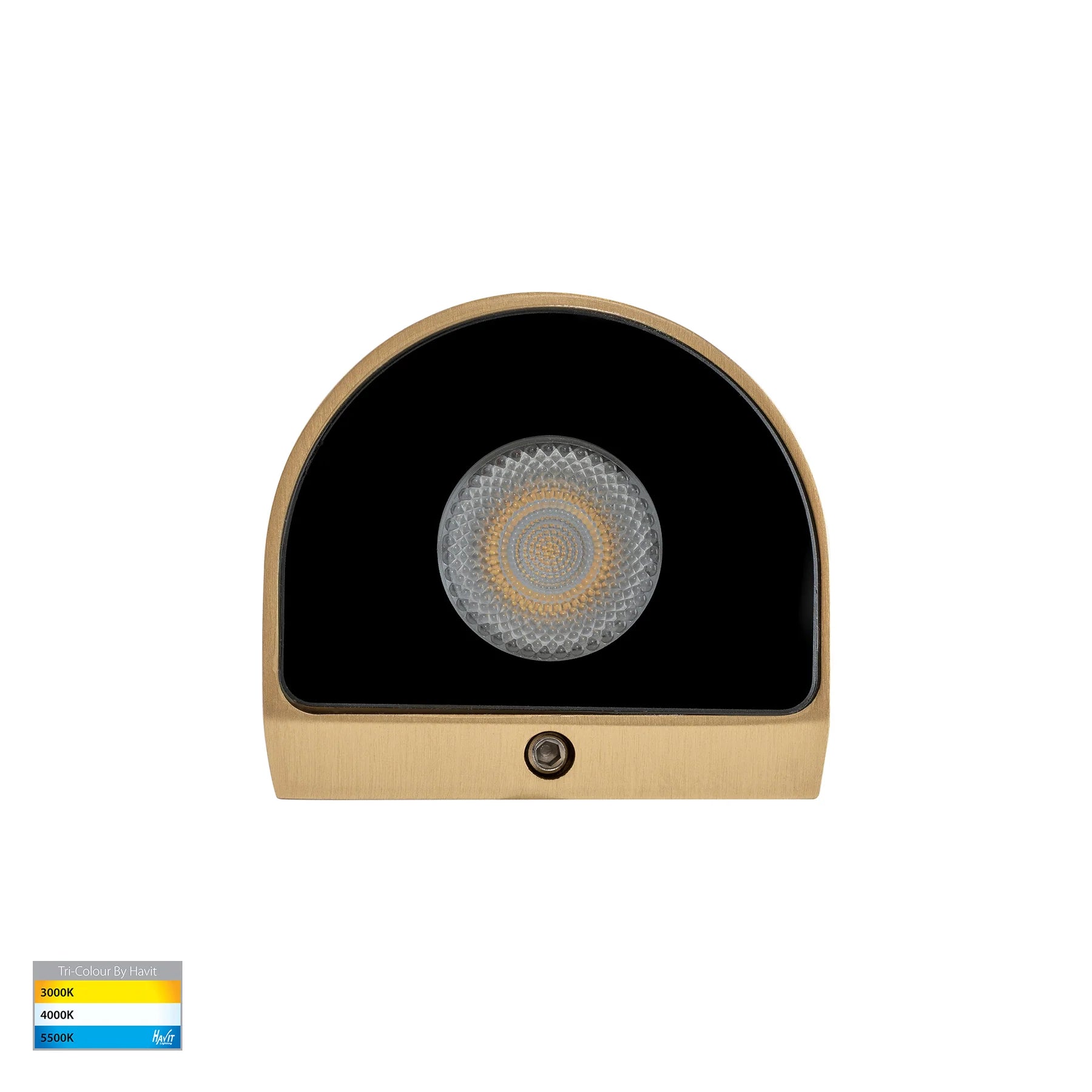 Havit Kaval Surface Mounted Exterior Wall Lights Tri- Solid Brass 1.5W 12V IP65- HV3285T-BR-12V