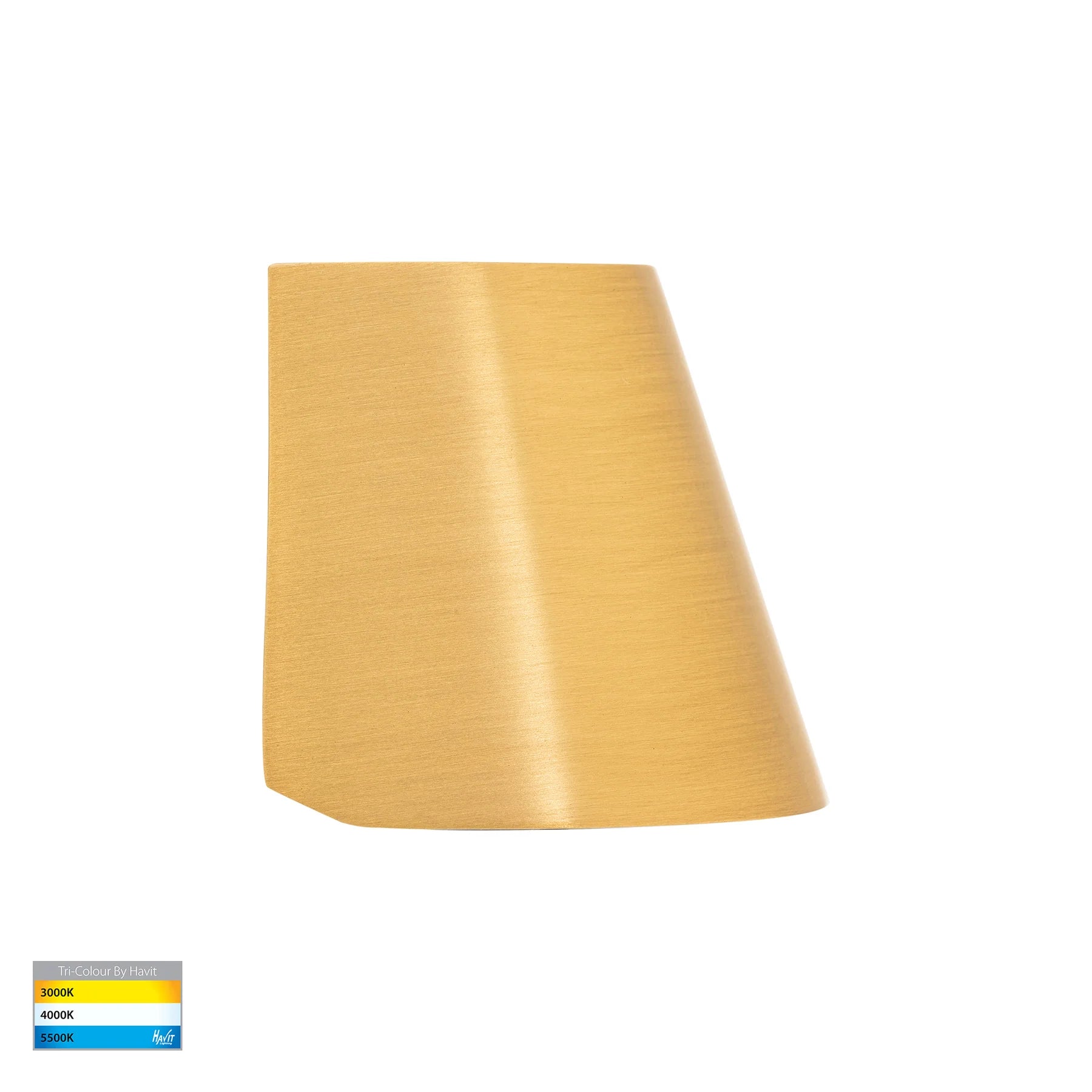 Havit Kaval Surface Mounted Exterior Wall Lights Tri- Solid Brass 1.5W 12V IP65- HV3285T-BR-12V