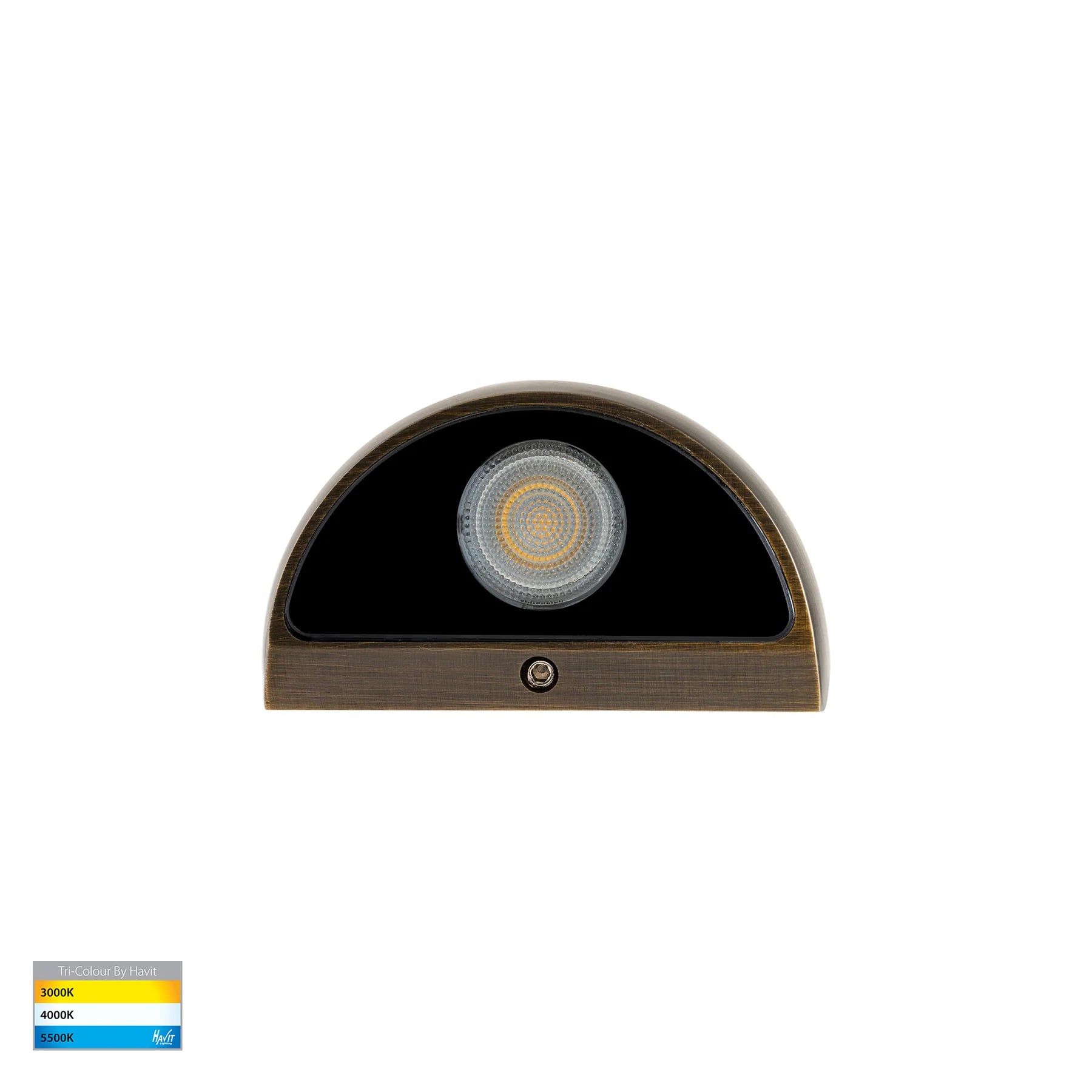 Havit Serres Surface Mounted Exterior Wall Lights Tri- Antique Brass 1.5W 12V IP65- HV3286T-AB-12V
