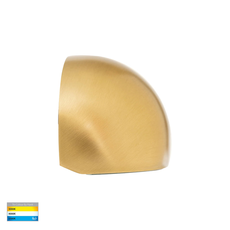 Havit Serres Surface Mounted Exterior Wall Lights Tri- Solid Brass 1.5W 12V IP65- HV3286T-BR-12V