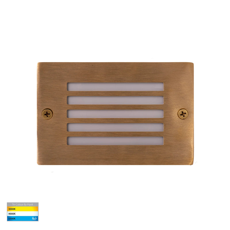 Havit Ardam Garden Step and Up Lights Tri- Solid Brass 3W 12V IP65 - HV3295T-BR-12V