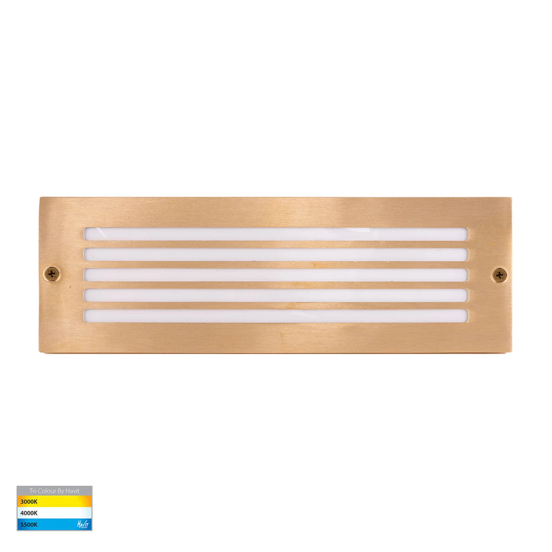 Havit Ardam Garden Step and Up Lights Tri- Solid Brass 6W 12V IP65 - HV3296T-BR-12V