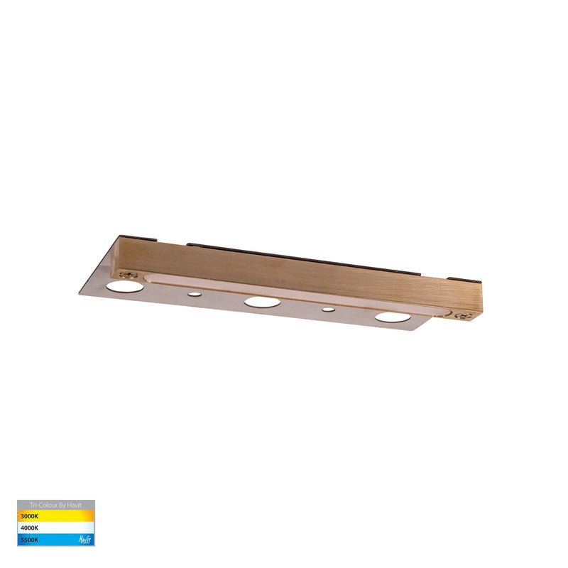 Havit Preston LED Coping Garden Step and Up Lights Tri- Solid Brass 5W 12V IP65 - HV3298T-BR-12V