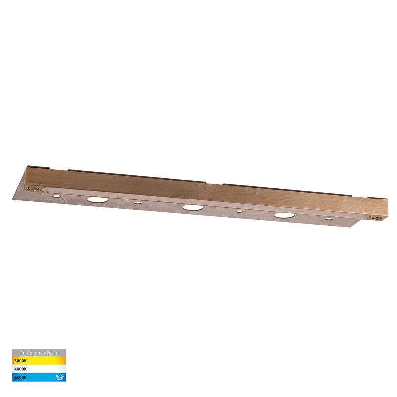 Havit Preston LED Coping Garden Step and Up Lights Tri- Solid Brass 7.5W 12V IP65 - HV3299T-BR-12V