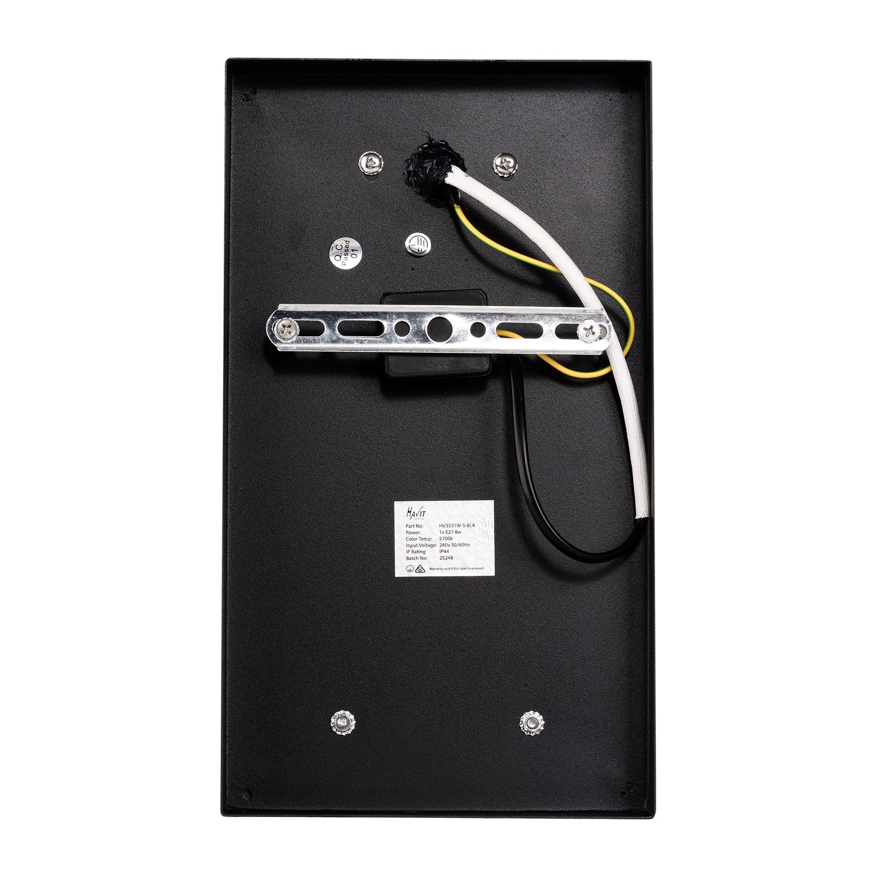 Havit Felix Galvanised Iron Exterior Wall Lights 2700K Black 8W 240V IP44- HV3531W-S-BLK