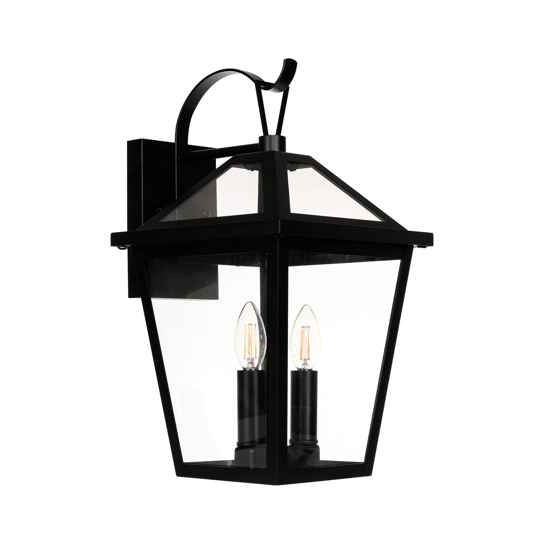 Havit Karter Galvanised Iron Exterior Wall Lights 2700K Black 2x4W 240V IP44- HV3538W-S-BLK