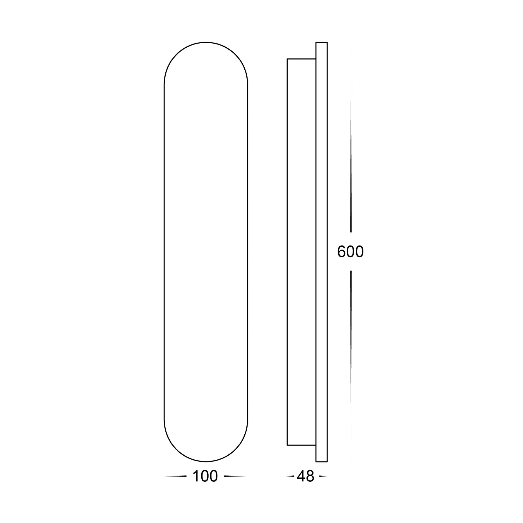 Havit Barline Shadow 600mm Interior Wall Lights Tri- Aluminium Brass 12W 240V IP65- HV3562T-BR