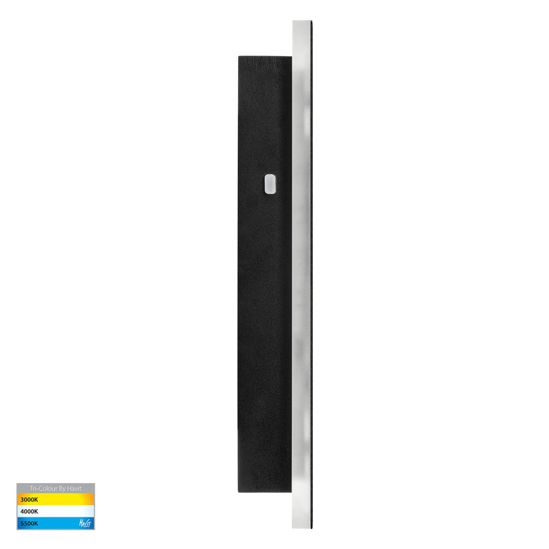 Havit Barline Shadow 300mm Exterior Wall Lights Tri - Aluminium Black 4.5W-9W 240V IP65 - HV3571T-BLK