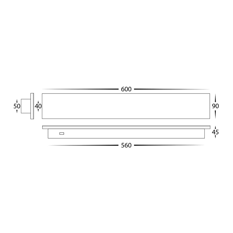 Havit Barline Shadow 600mm Exterior Wall Lights Tri - Aluminium Black 9W-18W 240V IP65 - HV3572T-BLK - Havit Lighting