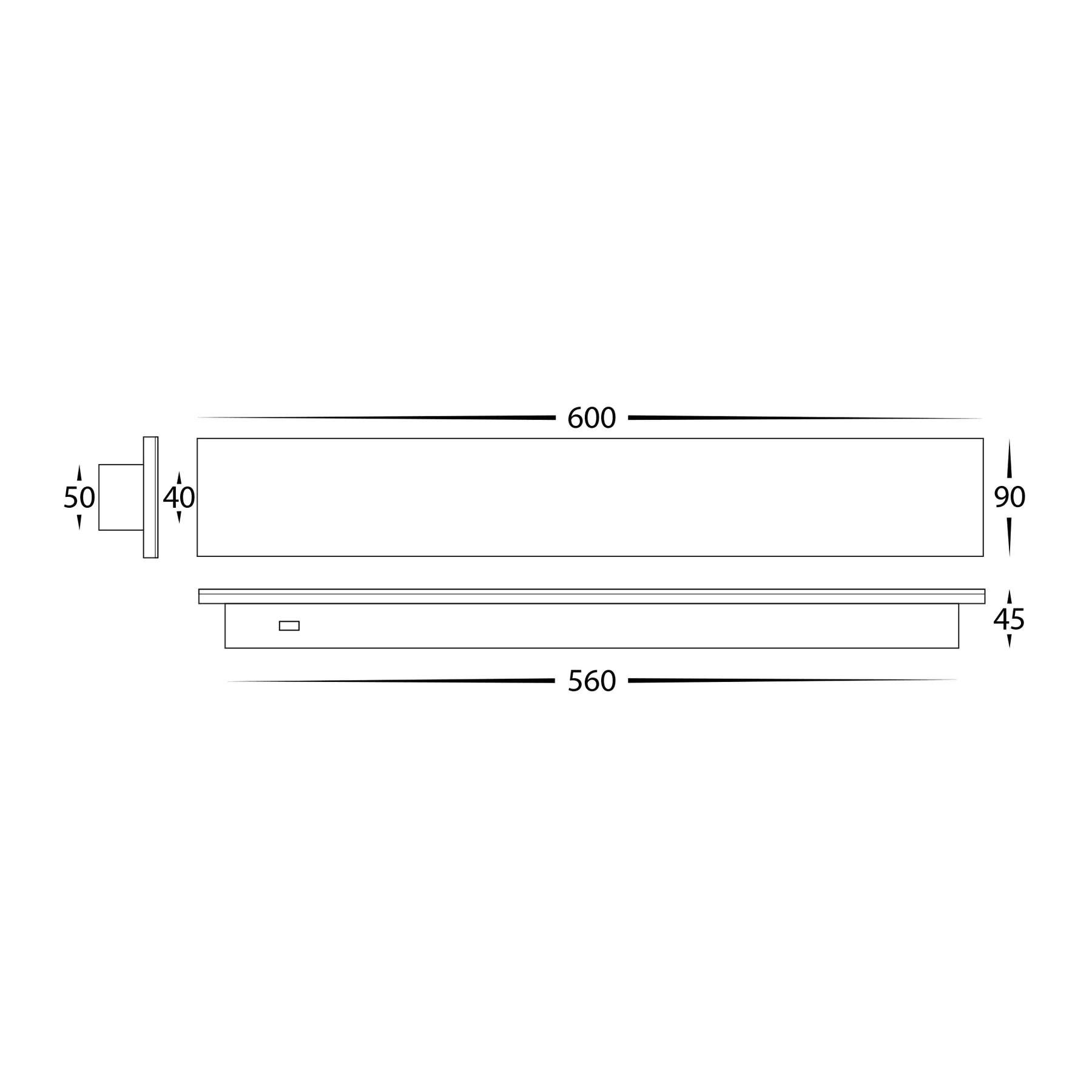 Havit Barline Shadow 600mm Exterior Wall Lights Tri- Aluminium White 9W-18W 240V/24V IP65 - HV3572T-WHT