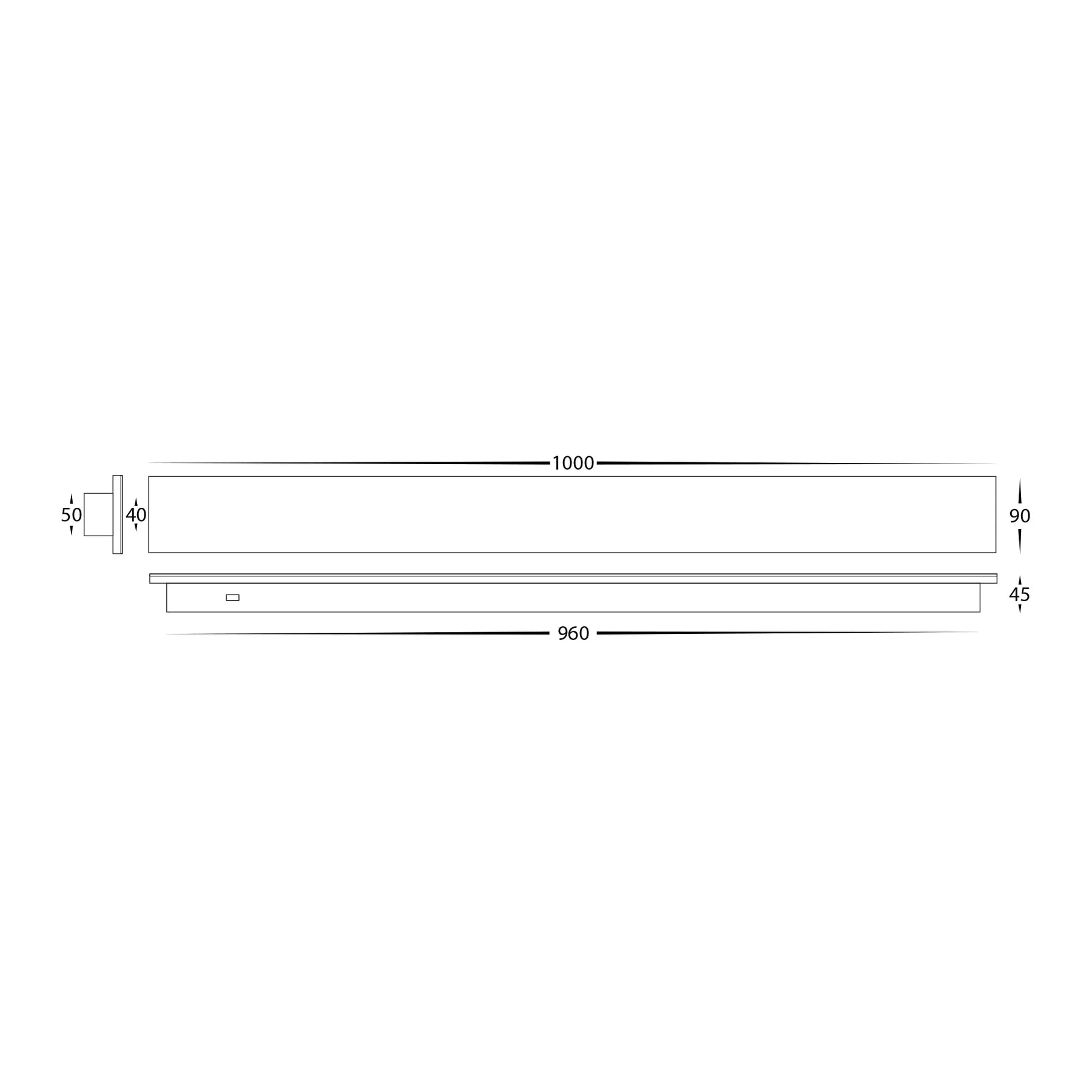 Havit Barline Shadow 1000mm Exterior Wall Lights Tri- Aluminium Black 15W-30W 240V/24V IP65 - HV3574T-BLK