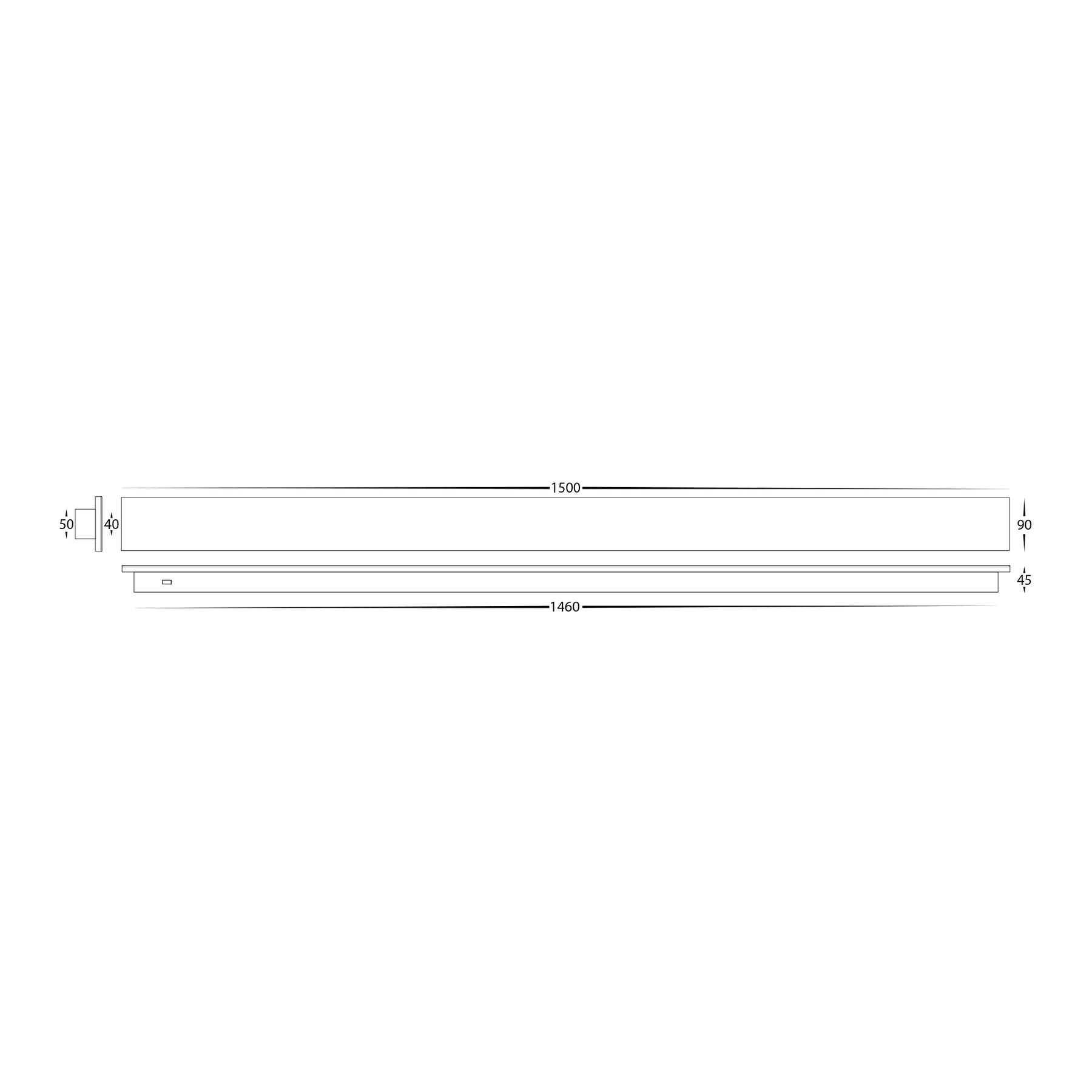 Havit Barline Shadow 1500mm Exterior Wall Lights Tri- Aluminium Black 22W-45W 240V/24V IP65 - HV3576T-BLK