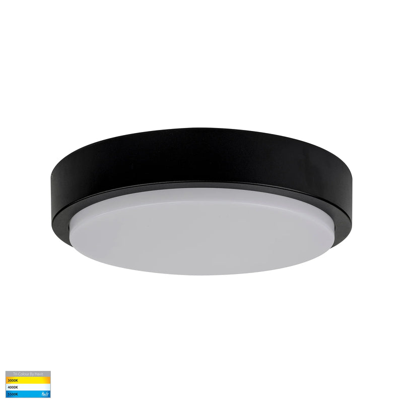 Havit Liptor Ceiling Mounted LED Oysters Tri - Black 30W 240V IP54 - HV36053T-BLK -Havit Lighting