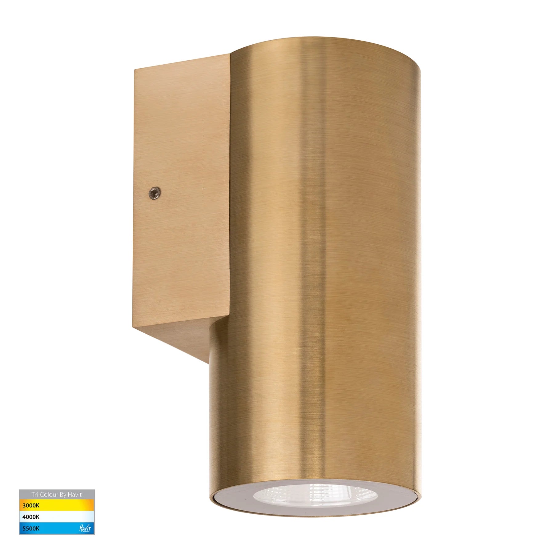 Havit Aries Fixed Down Exterior Wall Lights 5CCT Solid Brass 6W 240V IP65 - HV3625S-BR -  Havit Lighting