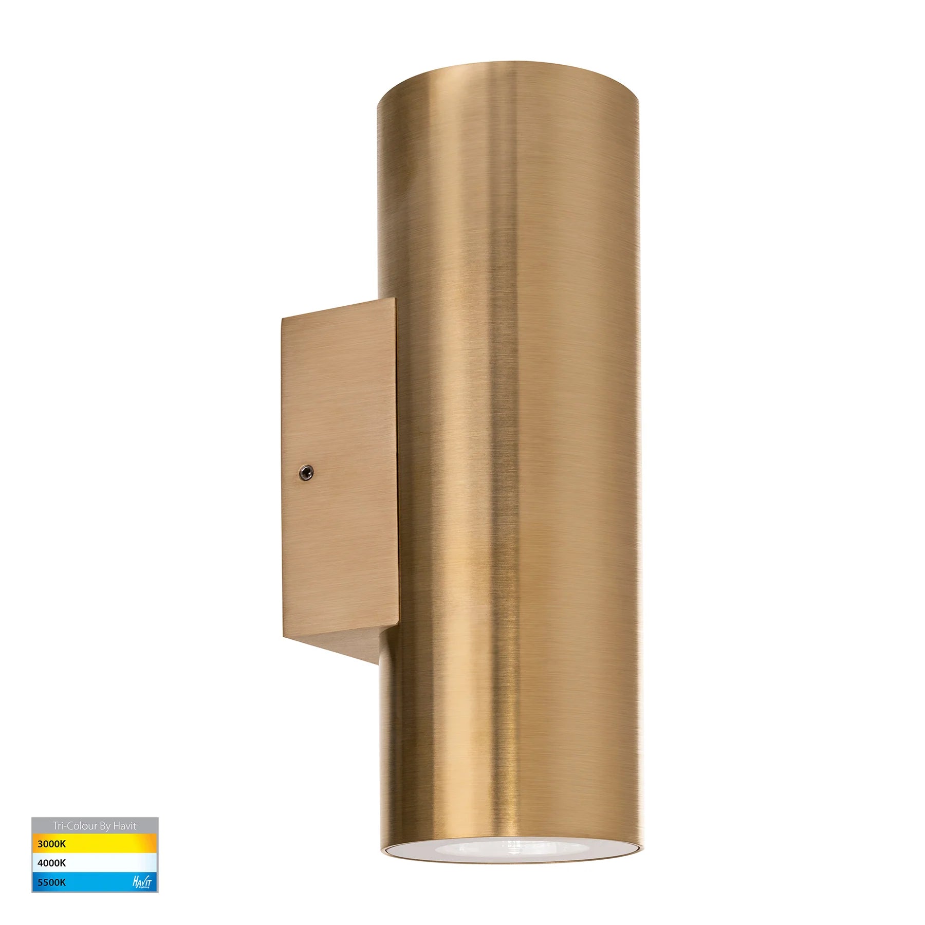 Havit Aries Up & Down Exterior Wall Lights 5CCT Solid Brass 2x6W 240V IP65 - HV3626S-BR- Havit Lighting