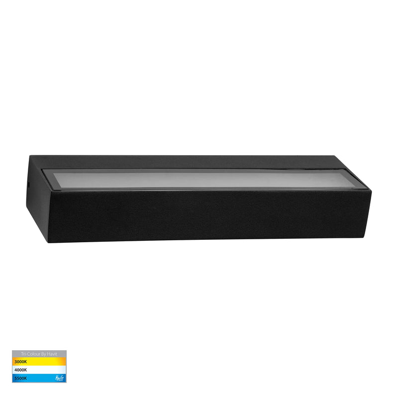 Havit Siena Uplighter Exterior Wall Lights Tri - Black 9W 240V IP54 - HV3656T-BLK - Havit Lighting