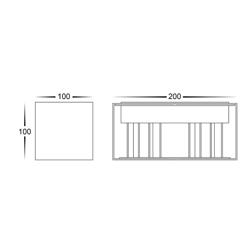 Havit Versa Square Up & Down Exterior Wall Lights Tri - Black 4x3W 240V IP65 - HV36582T-BLK-SQ - Havit Lighting