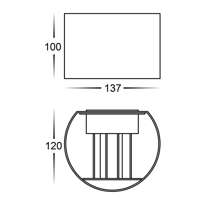 Havit Versa Round Up & Down Exterior Wall Lights Tri - White 2x3W 12/240V IP65 - HV3658T-WHT-RND, HV3658T-WHT-RND-12V - Havit Lighting