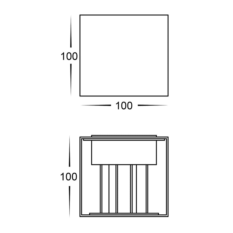 Havit Versa Square Up & Down Exterior Wall Light Tri - White 2x3W 12/240V IP65 - HV3658T-WHT-SQ, HV3658T-WHT-SQ-12V - Havit Lighting