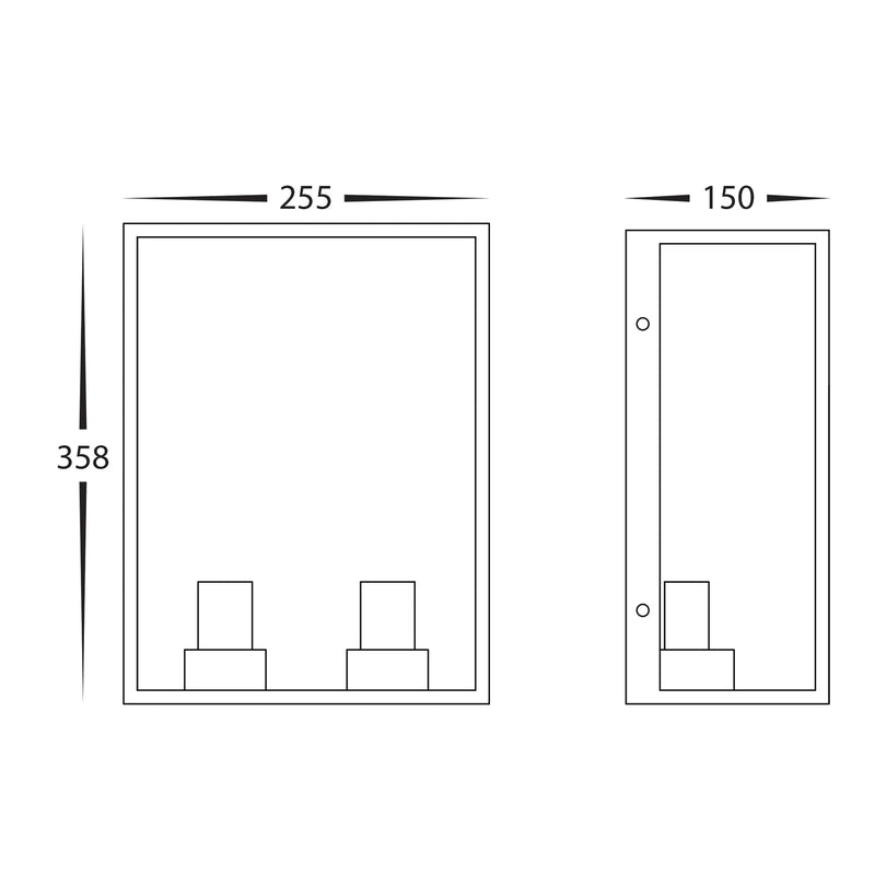 Havit Bayside 2 Light Wall Lights 2700K 316 Stainless Steel Black 2x4W 240V IP54 - HV36592W-BLK