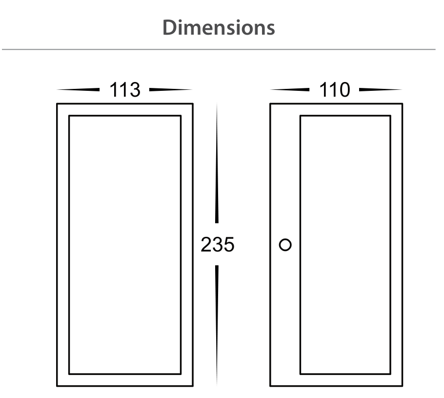 Havit Bayside HV3659W-BLKCR dimensions: 235 mm high, 113 mm wide and 110 mm deep